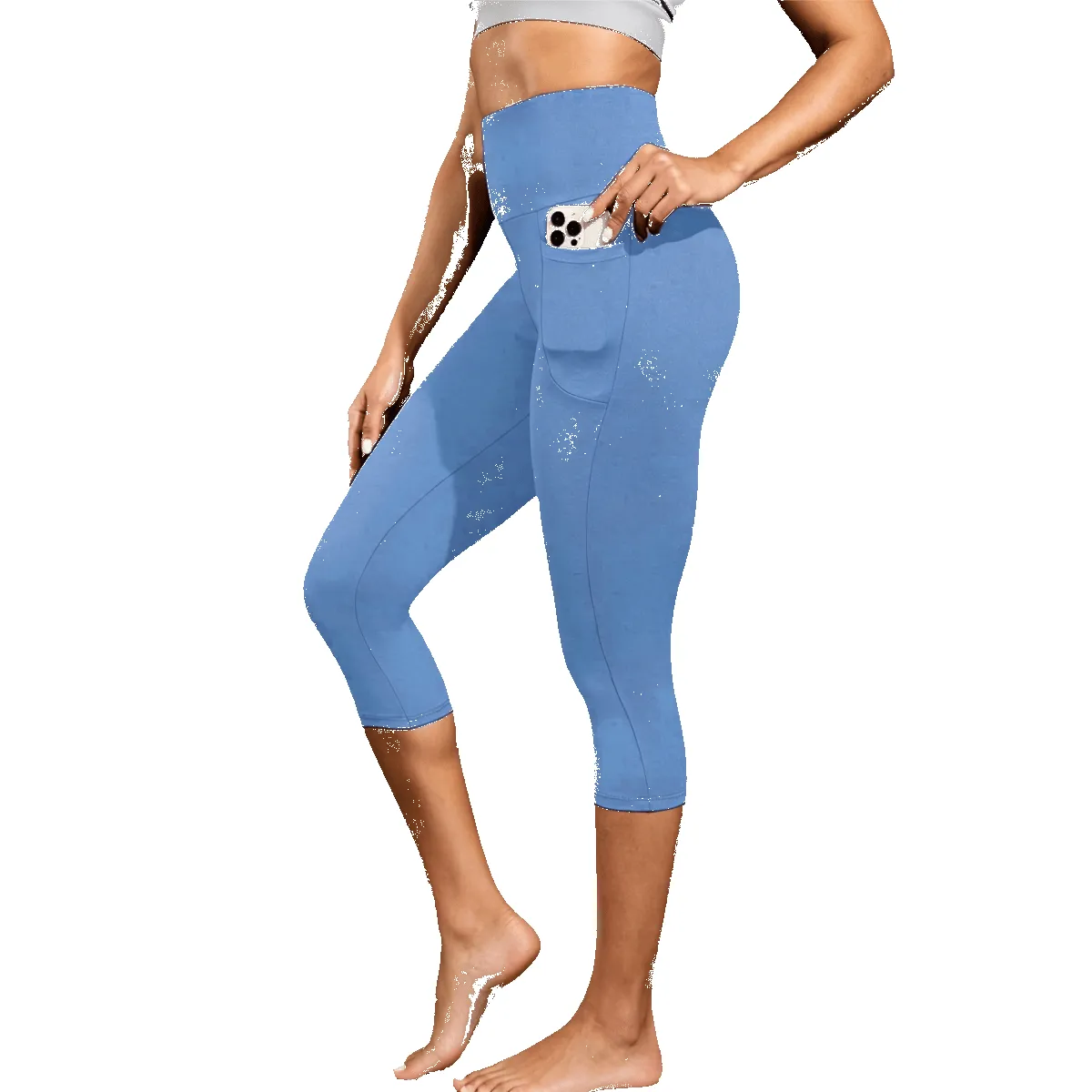 Women’s High Waist Capri Leggings with Pockets sold by Zulily product image thumbnail 2