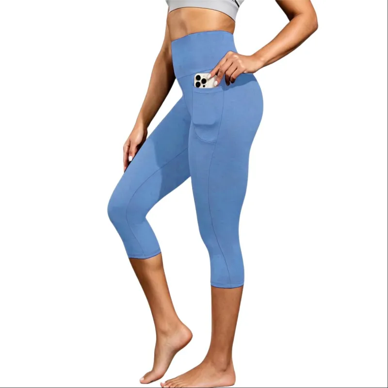Women’s High Waist Capri Leggings with Pockets made by Leo Rosi