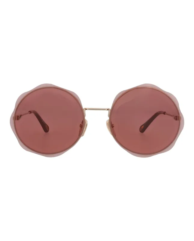 ChloƩ Round-Frame Metal Sunglasses made by Chloe