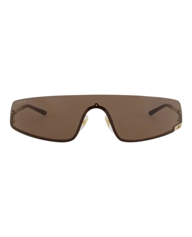 Gucci Shield-Frame Metal Sunglasses made by Gucci