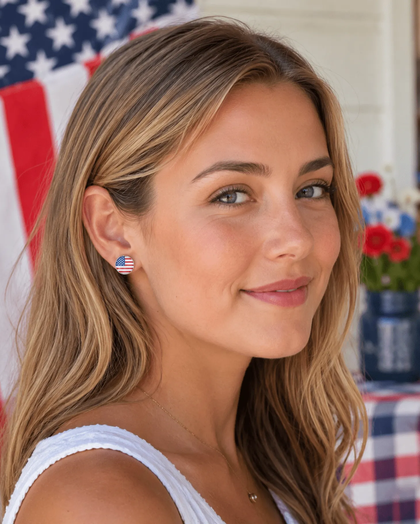 Set of 3 Baseball and American Flag Stud Earrings, Patriotic Sports Jewelry sold by Zulily product image thumbnail 3