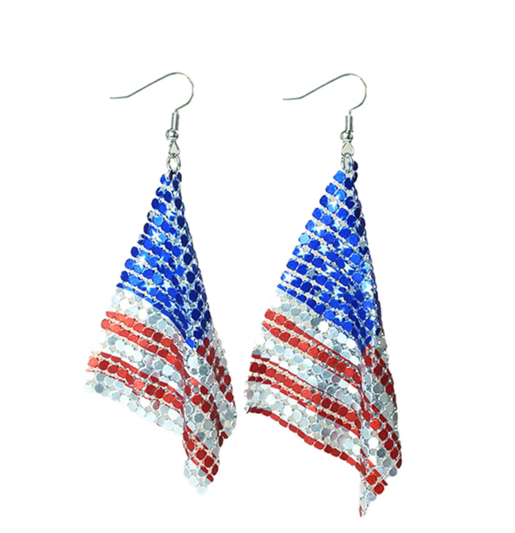American Flag Earring and Necklace Set for Women, Patriotic Red White Blue Jewelry sold by Zulily product image thumbnail 3