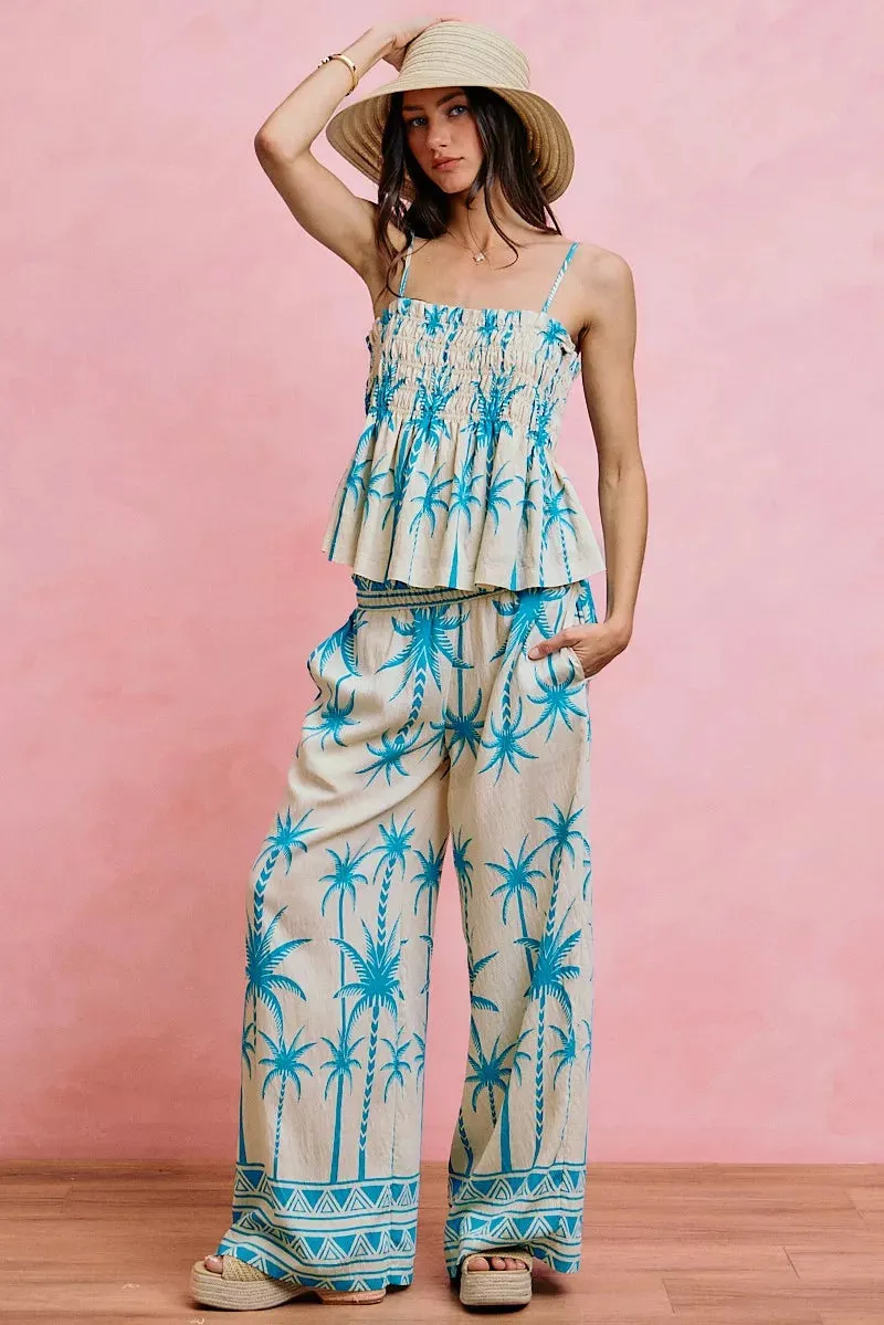 SO ME Palm Tree Smocked Bodice Adjustable Cami Top sold by Zulily product image thumbnail 5