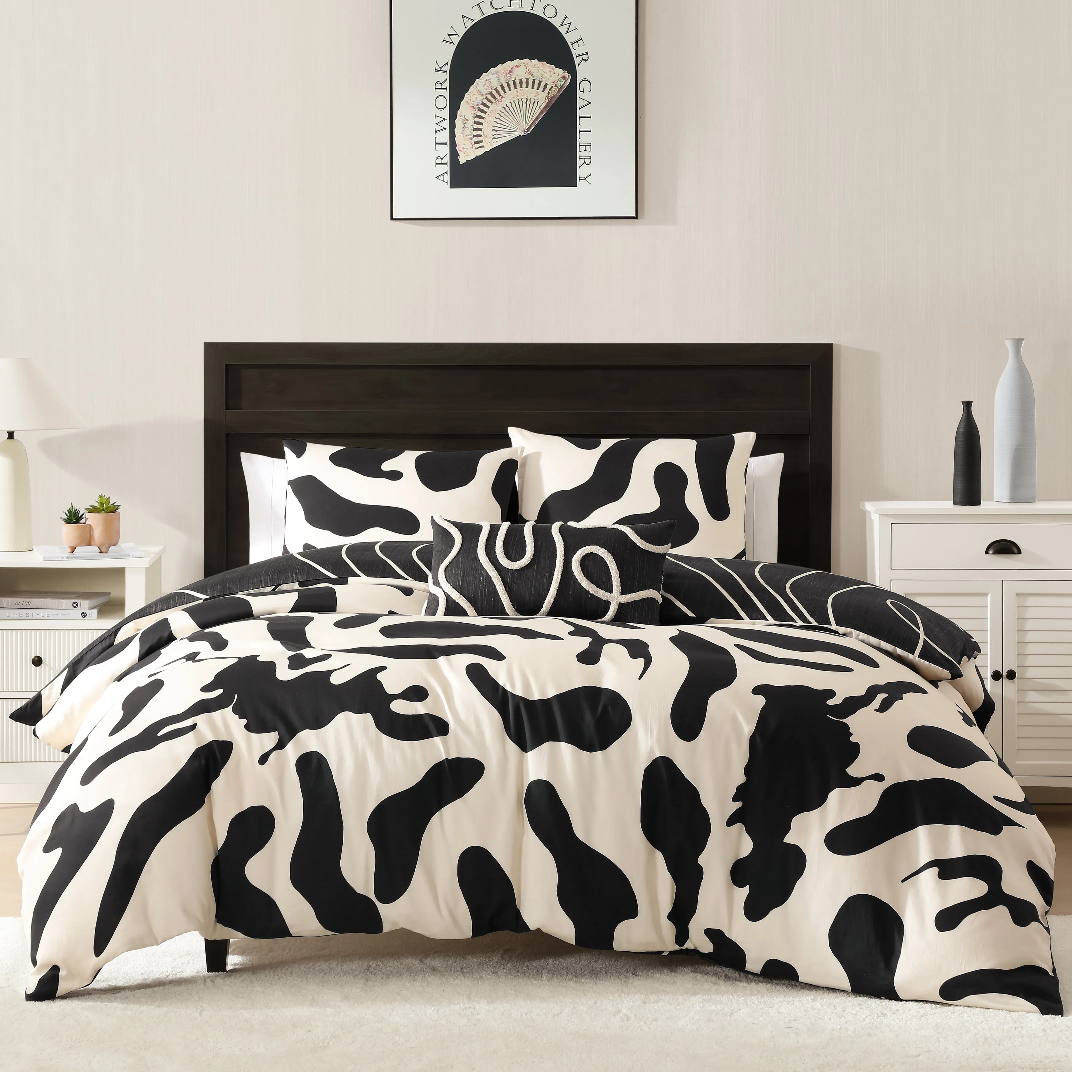 BebeTeen Ebony and Ivory Reversible Comforter Set sold by Zulily