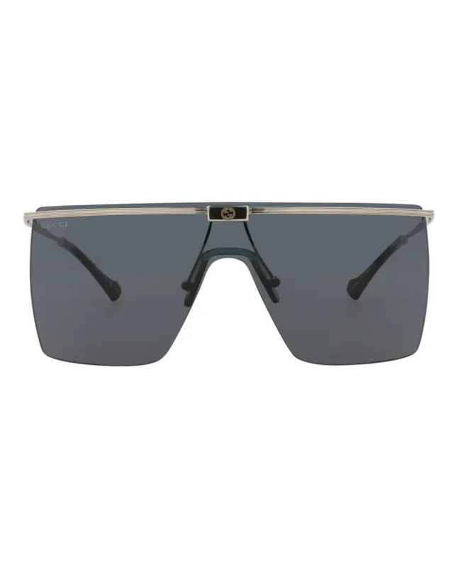 Gucci Shield-Frame Metal Sunglasses made by Gucci