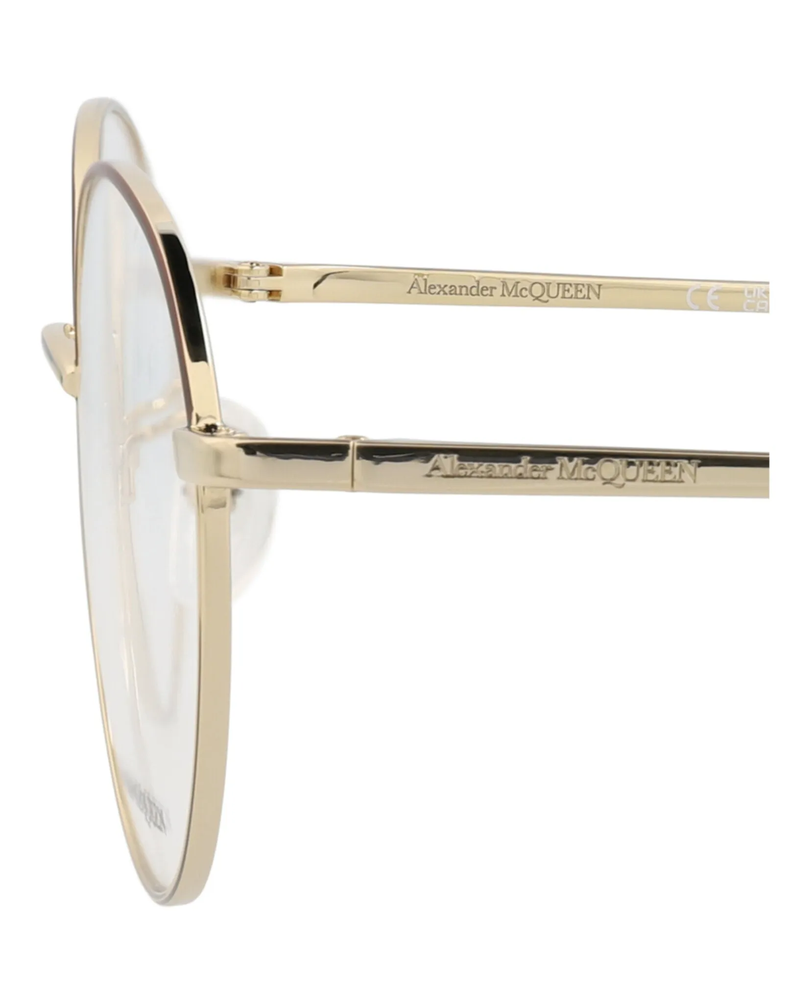 Alexander McQueen Round-Frame Metal Optical Frames sold by Zulily product image thumbnail 4