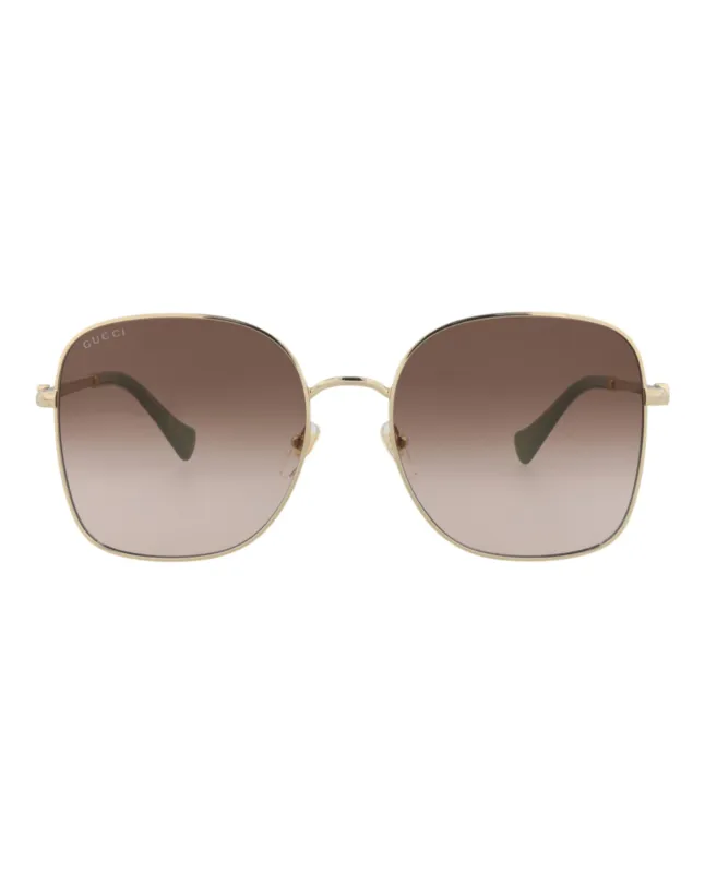 Gucci Square-Frame Metal Sunglasses made by Gucci