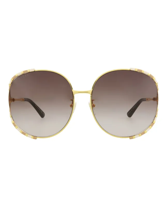Gucci Round-Frame Metal Sunglasses made by Gucci