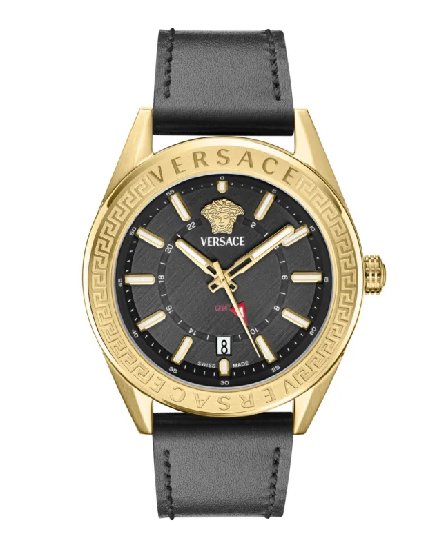 Versace V-Code GMT Leather Watch made by Versace