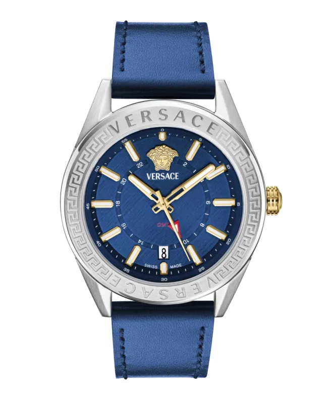 Versace V-Code GMT Leather Watch made by Versace
