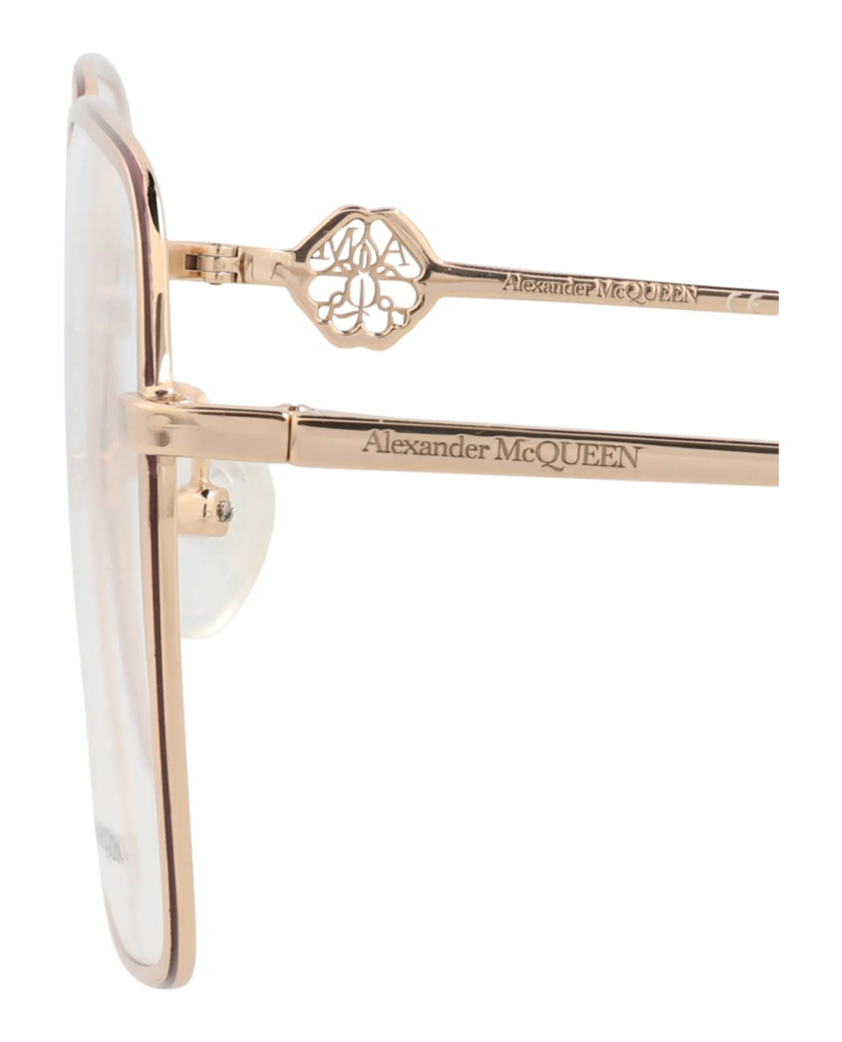 Alexander McQueen Square-Frame Metal Optical Frames sold by Zulily product image thumbnail 4