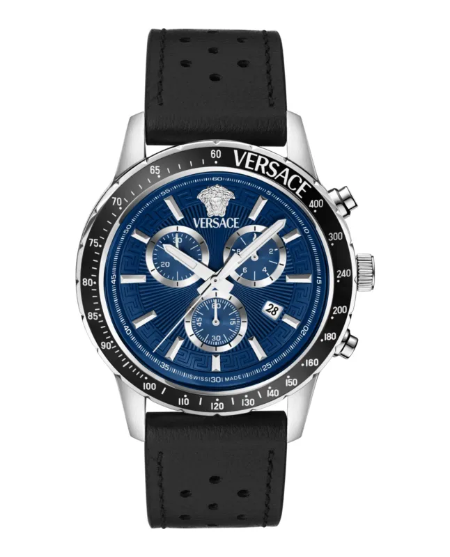 Versace  Sport Chrono Leather Watch made by Versace