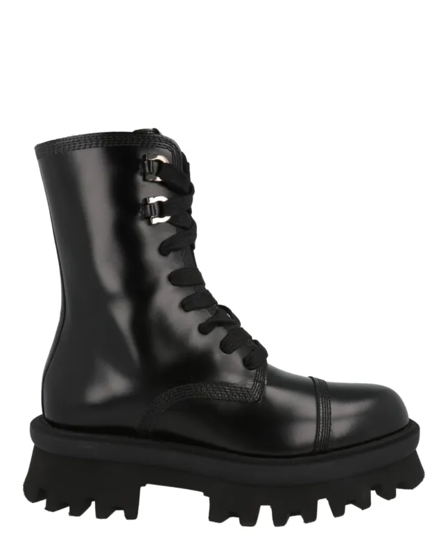 Ferragamo Kira Leather Combat Boots made by Salvatore Ferragamo