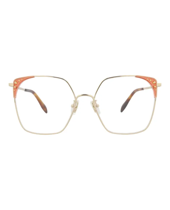 Alexander McQueen Square-Frame Metal Optical Frames made by Alexander McQueen