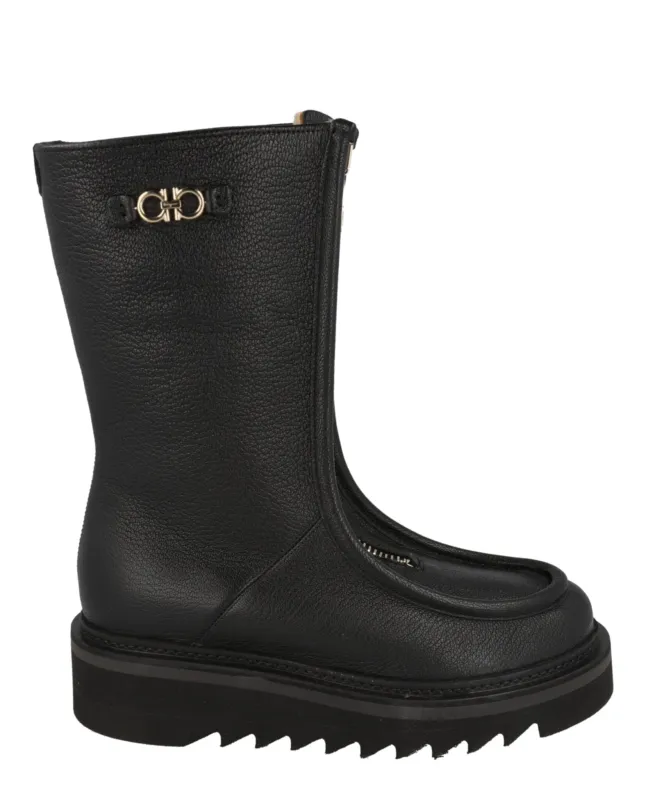 Ferragamo Eurialo F Leather Boots made by Salvatore Ferragamo