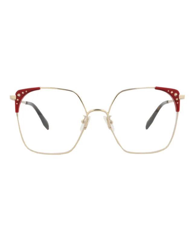Alexander McQueen Square-Frame Metal Optical Frames made by Alexander McQueen