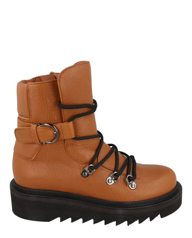Ferragamo Elimo Lace-Up Leather Boots made by Salvatore Ferragamo