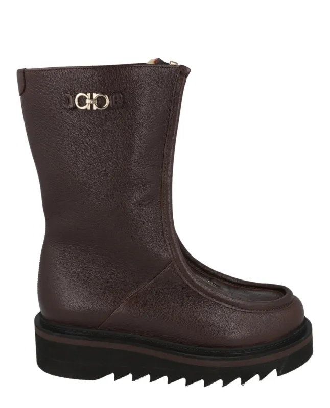 Ferragamo Eurialo F Leather Boots made by Salvatore Ferragamo