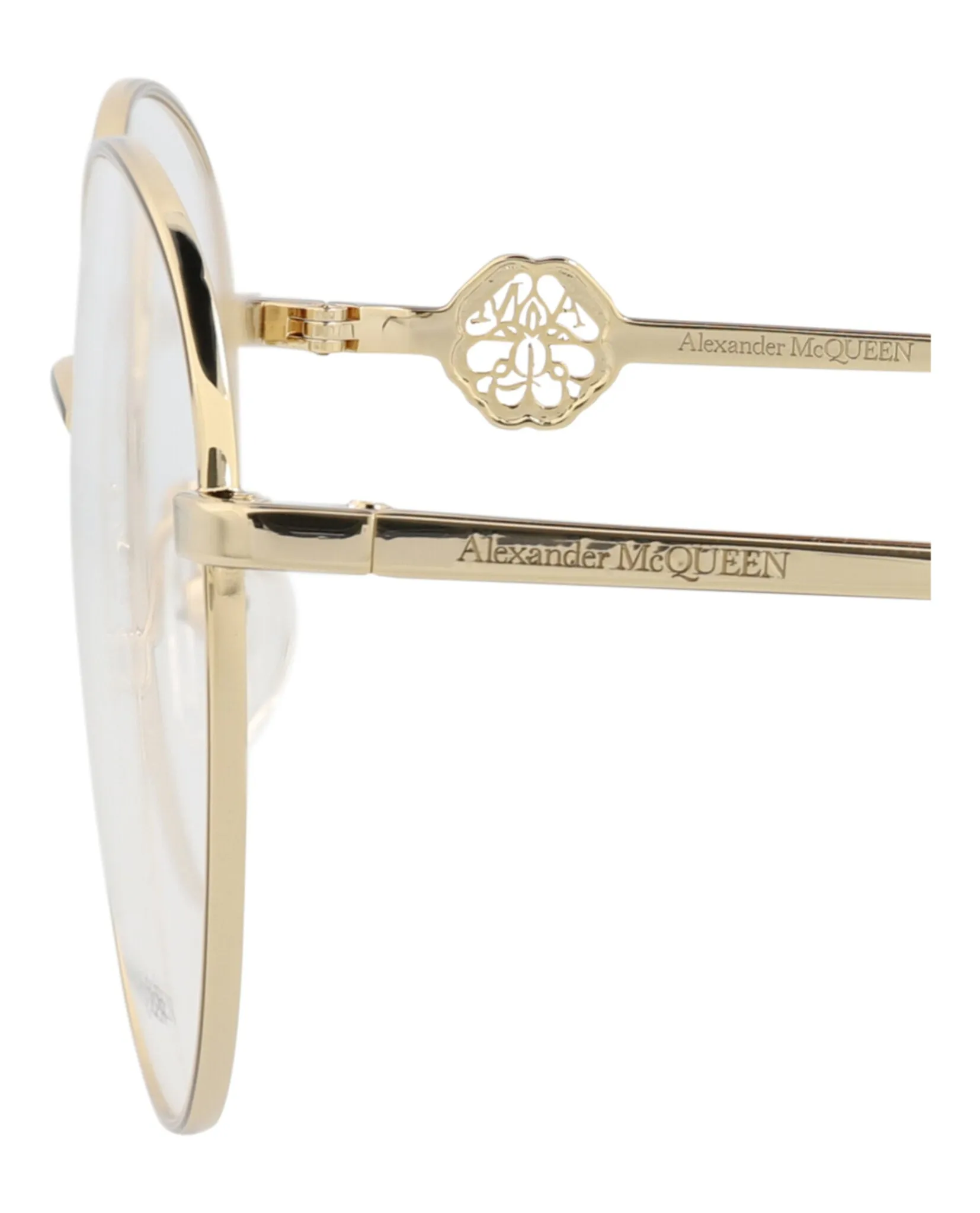 Alexander McQueen Round-Frame Metal Optical Frames sold by Zulily product image thumbnail 4