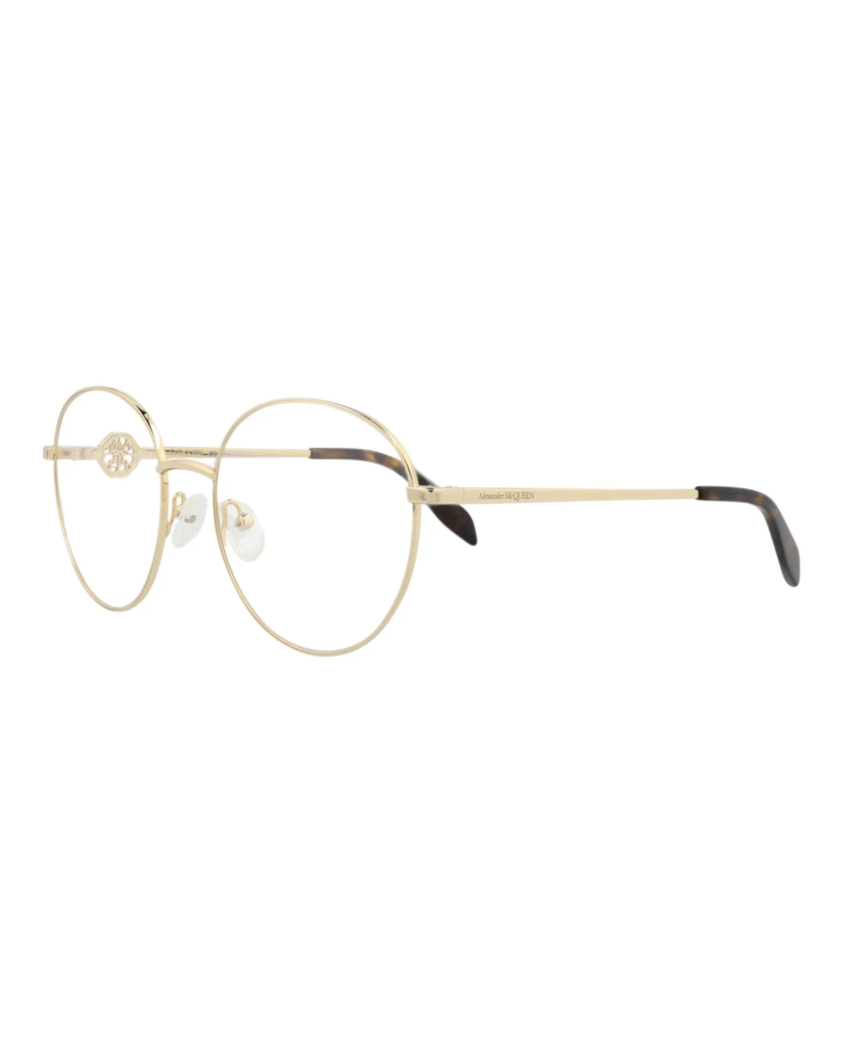 Alexander McQueen Round-Frame Metal Optical Frames sold by Zulily product image thumbnail 2