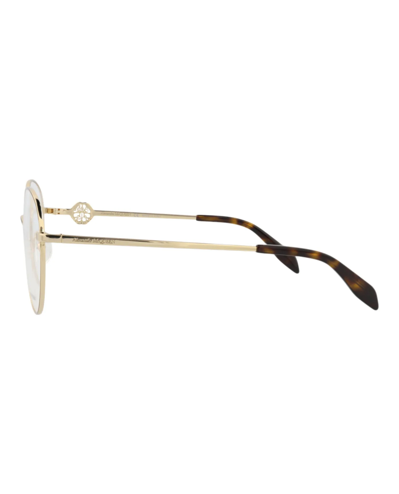 Alexander McQueen Round-Frame Metal Optical Frames sold by Zulily product image thumbnail 3