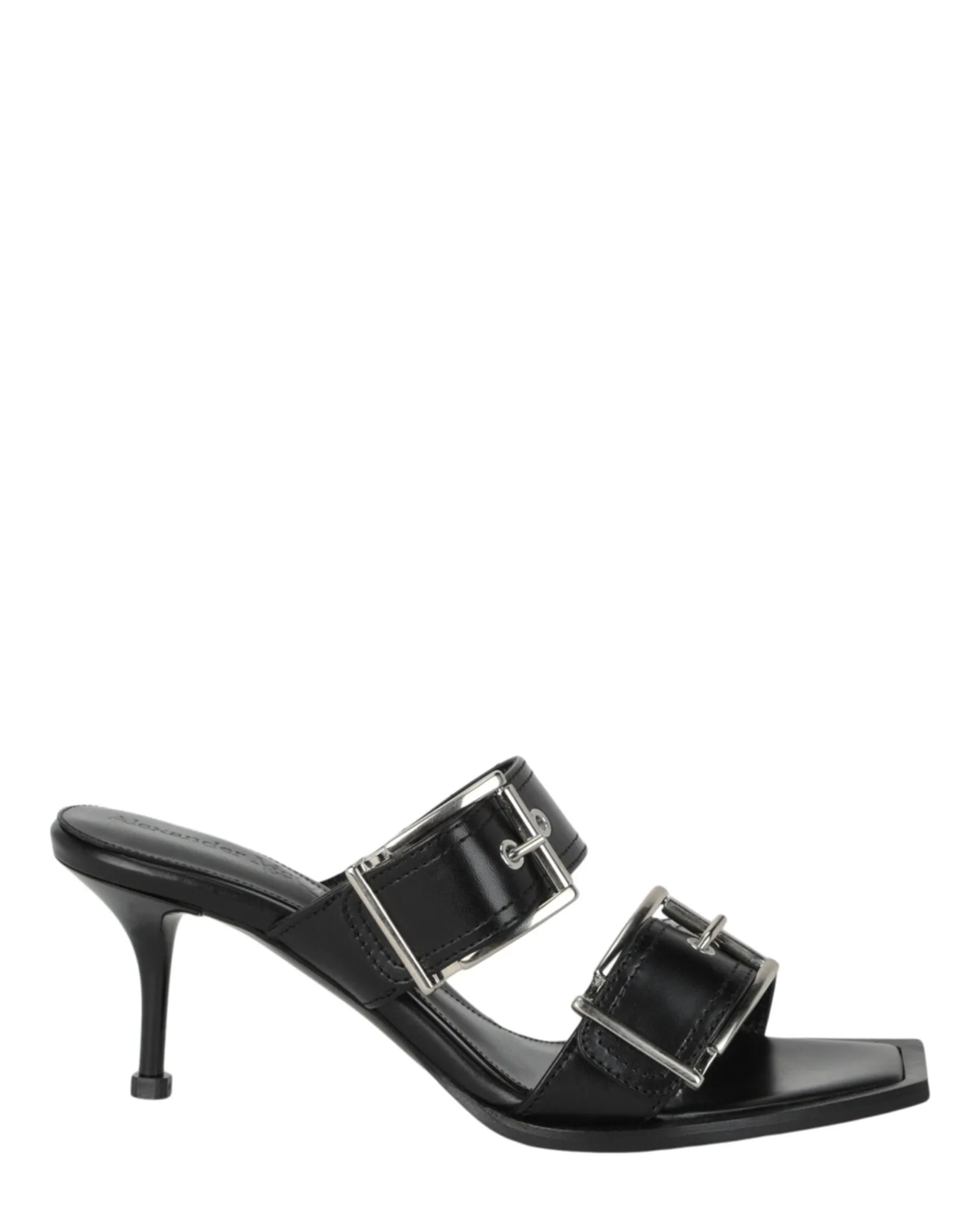 Alexander McQueen Double Buckle Punk Mules sold by Zulily