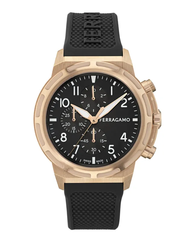 Ferragamo  Sport Chrono Silicone Watch made by Salvatore Ferragamo