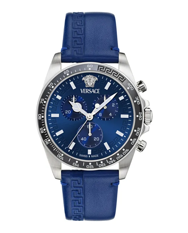 Versace Greca Chrono Wave Leather Watch made by Versace