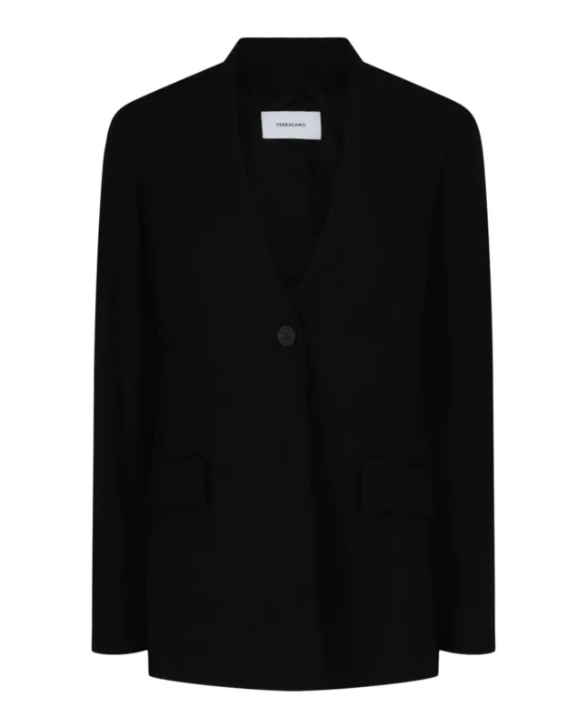 Ferragamo Single-Breasted Wool Blazer made by Salvatore Ferragamo