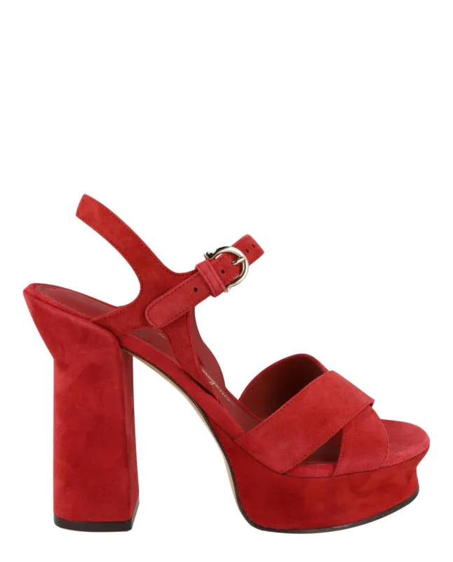 Ferragamo Sonya Suede Platform Sandals made by Salvatore Ferragamo