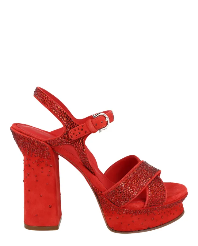 Ferragamo Sonya Suede Platform Sandals made by Salvatore Ferragamo