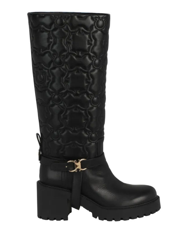 Ferragamo Shiran Knee-High Leather Boot made by Salvatore Ferragamo
