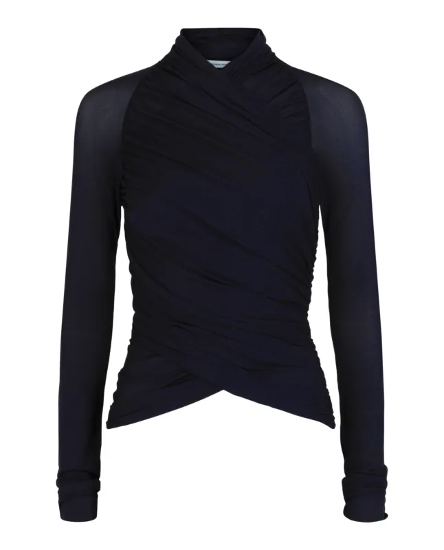 Ferragamo Ruched Long-Sleeve Top made by Salvatore Ferragamo