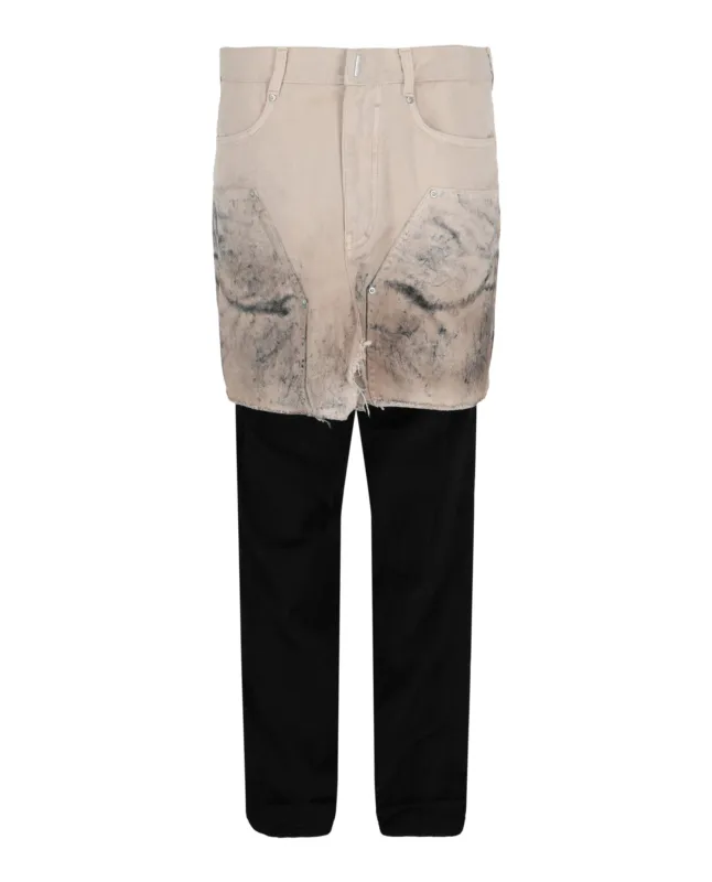Givenchy Layered Tracksuit Pants With Destroyed Carpenter Jeans made by Givenchy