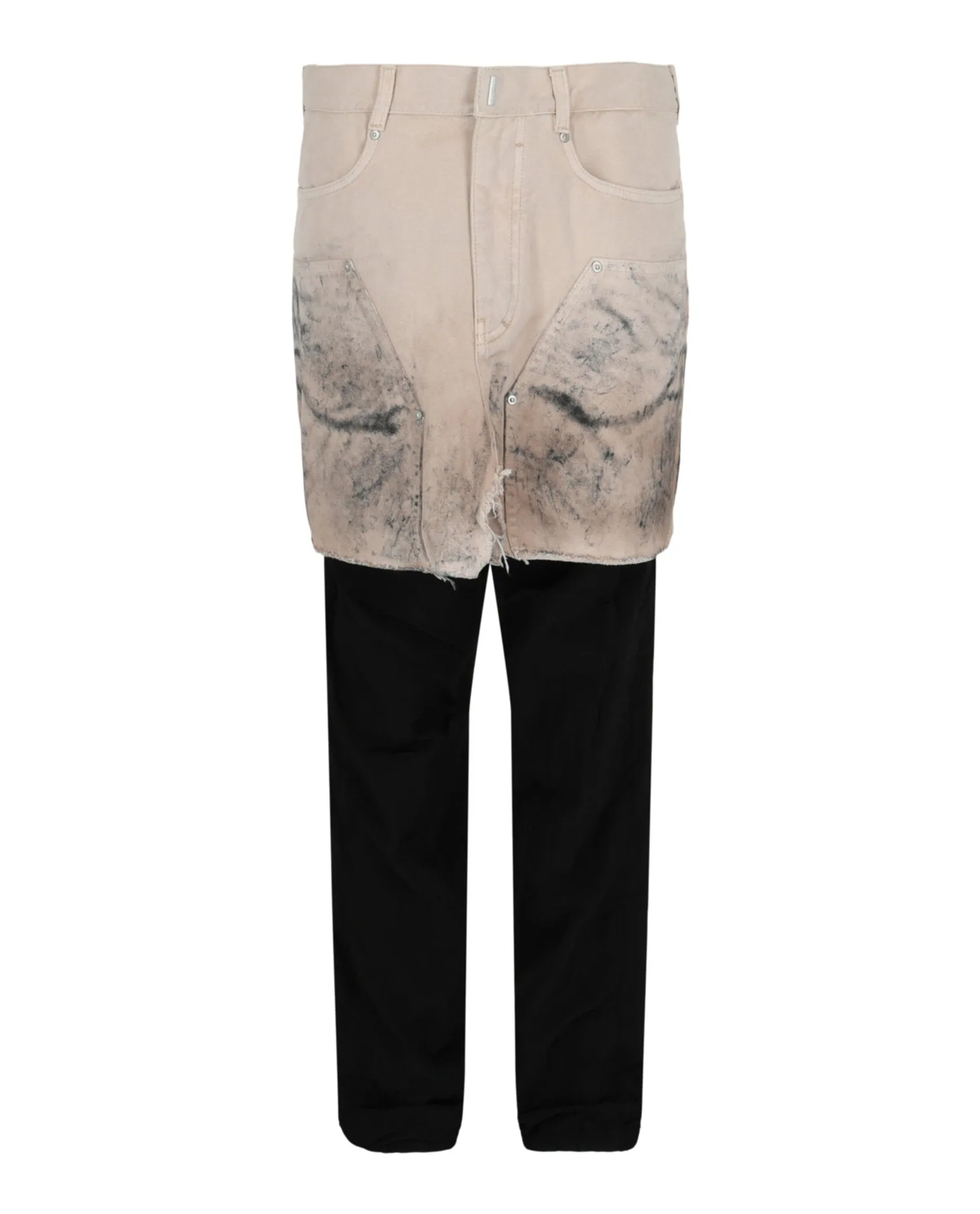 Givenchy Layered Tracksuit Pants With Destroyed Carpenter Jeans sold by Zulily