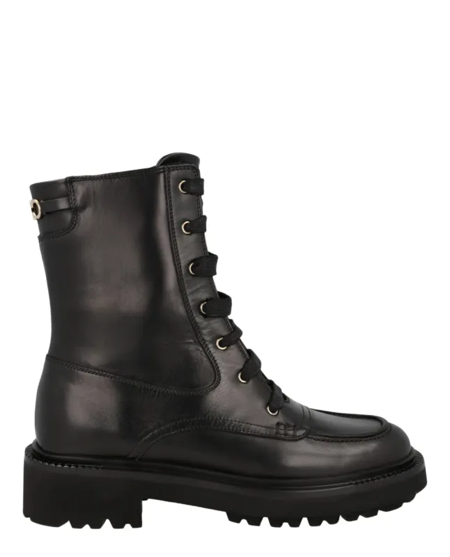 Ferragamo Leather Combat Boots made by Salvatore Ferragamo