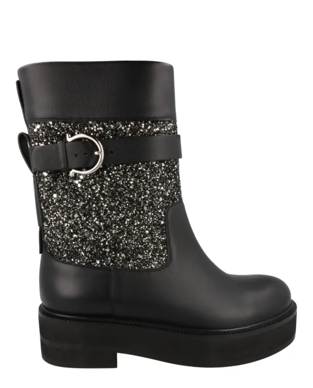 Ferragamo Ean Glitter Ankle Boots made by Salvatore Ferragamo