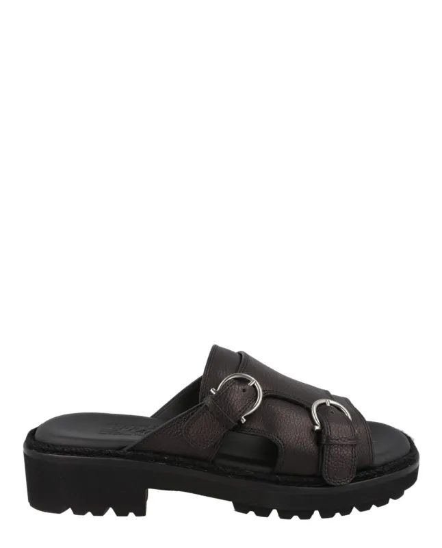 Ferragamo Girby Leather Slides made by Salvatore Ferragamo