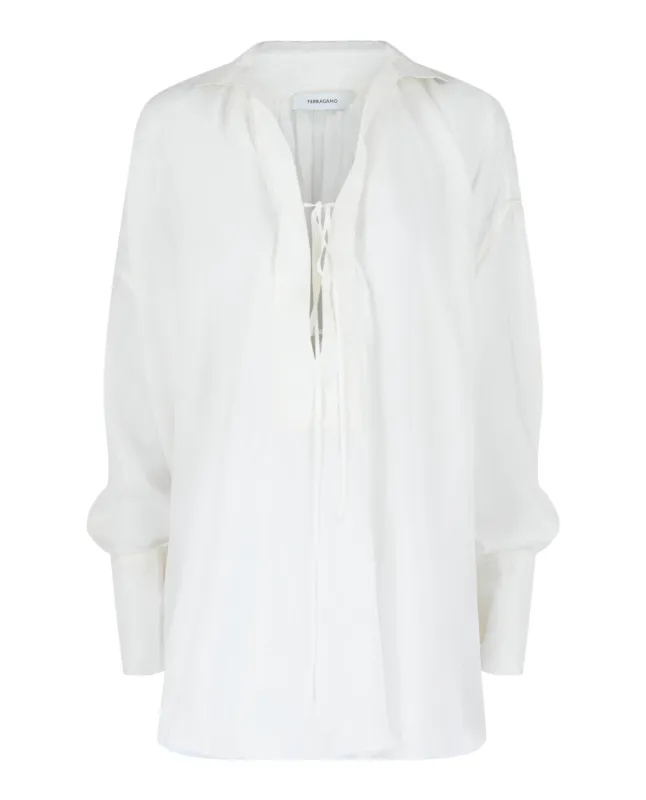 Ferragamo Silk-Blend Tunic Top made by Salvatore Ferragamo