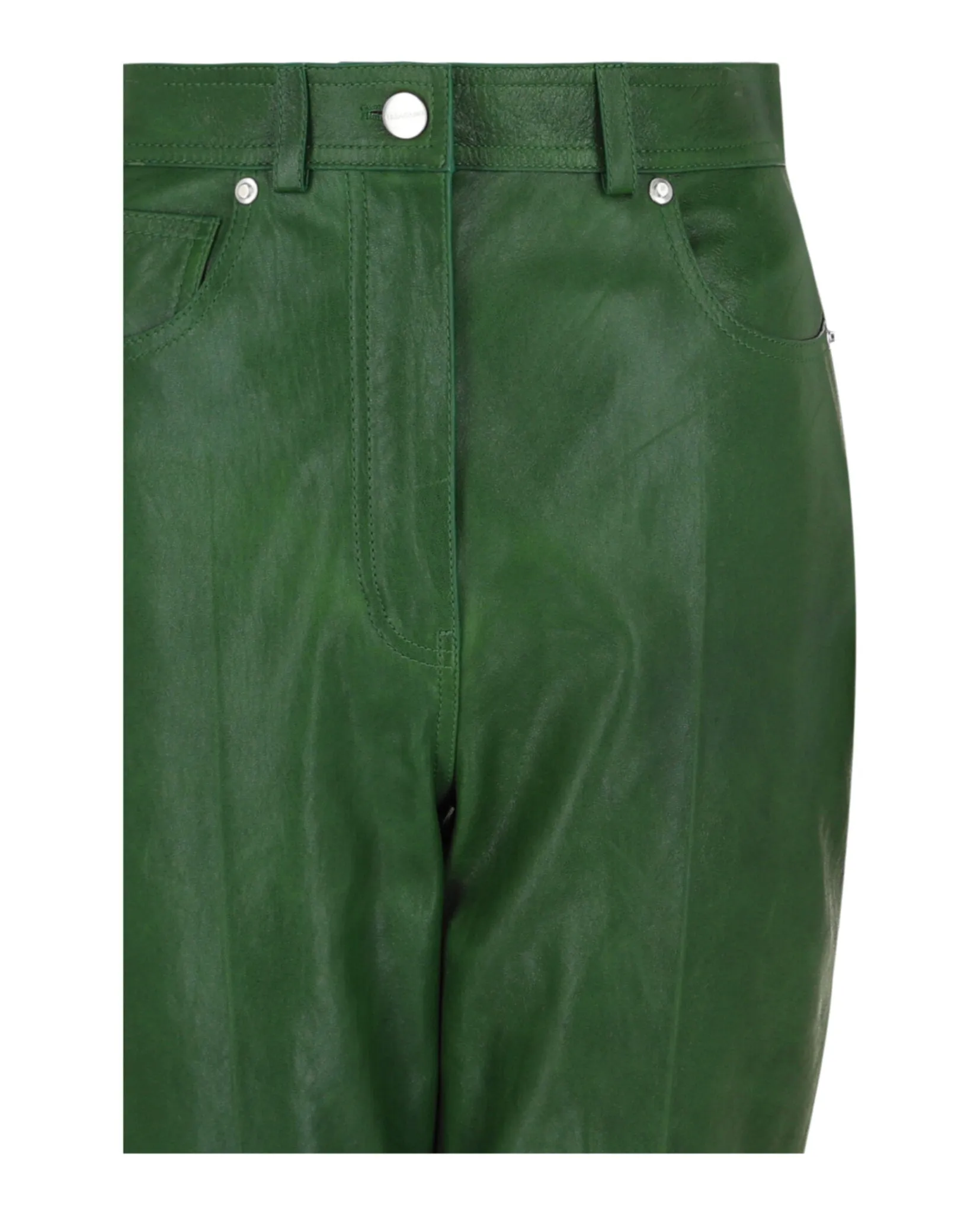 Ferragamo Cropped Leather Straight-Leg Pants sold by Zulily product image thumbnail 3