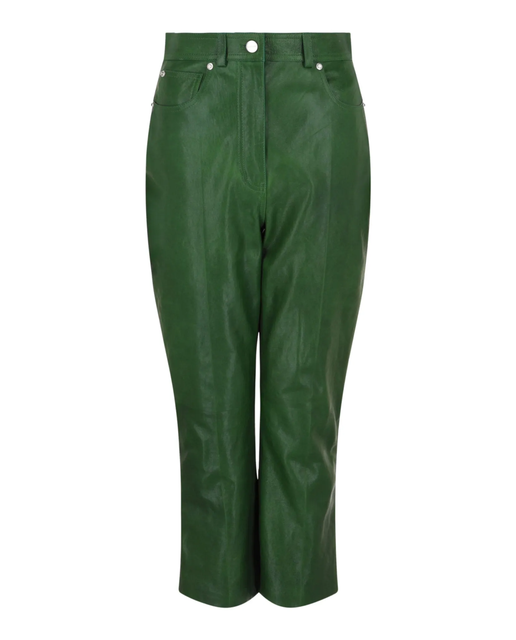 Ferragamo Cropped Leather Straight-Leg Pants sold by Zulily