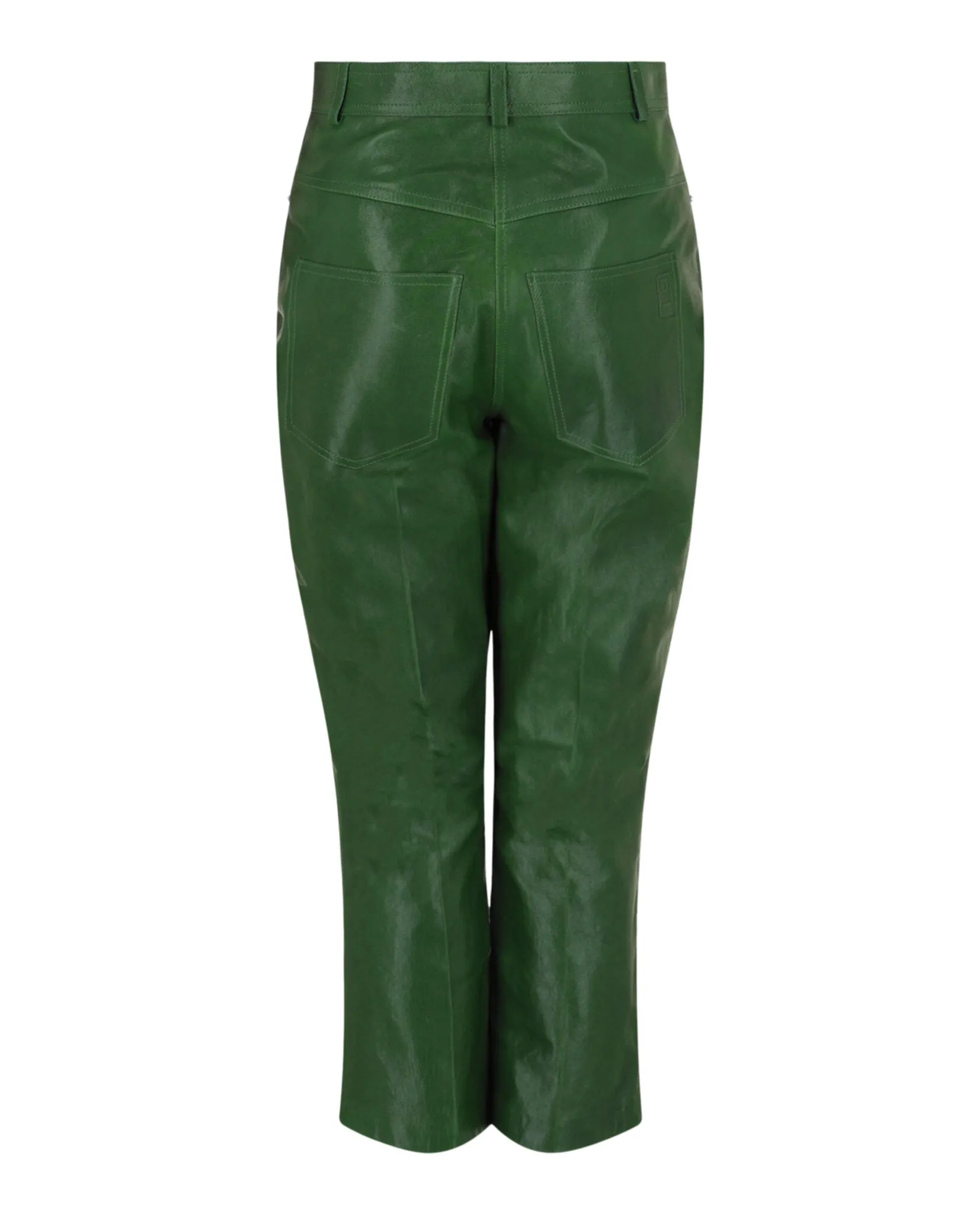 Ferragamo Cropped Leather Straight-Leg Pants sold by Zulily product image thumbnail 2