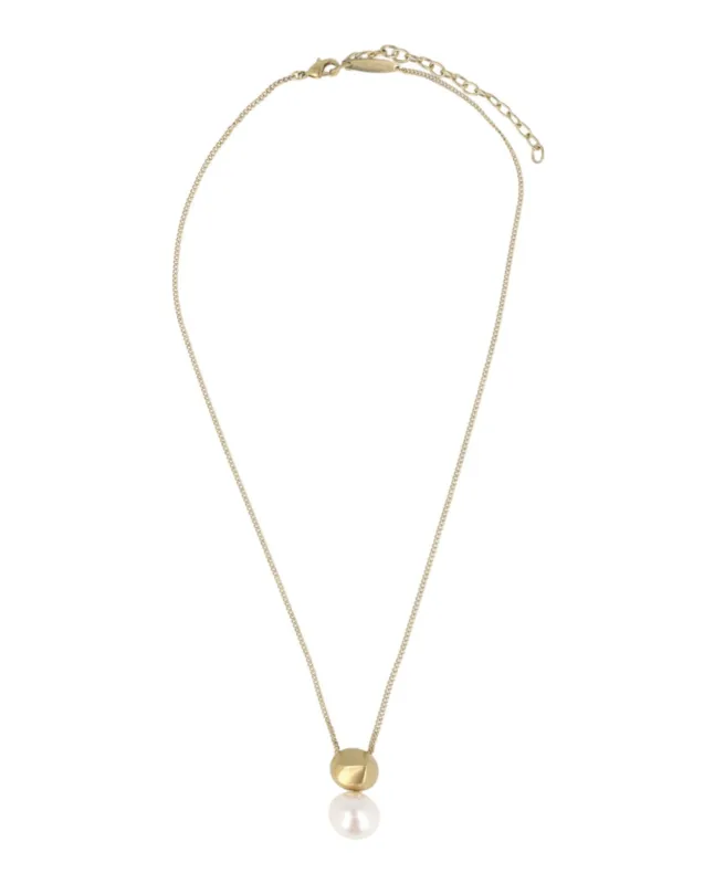 Ferragamo Sculptural Pendant Faux Pearl Necklace made by Salvatore Ferragamo