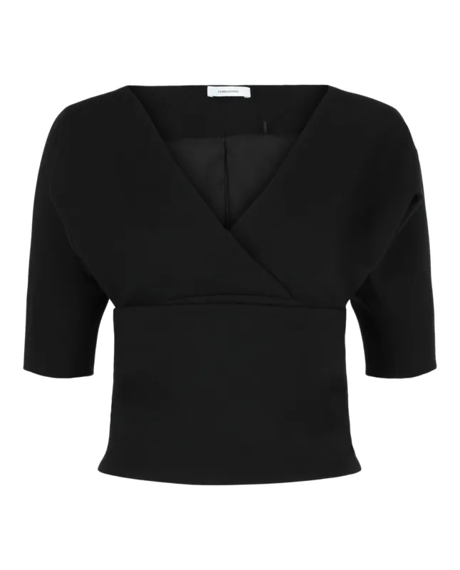 Ferragamo Layered Wool-Blend Blouse made by Salvatore Ferragamo