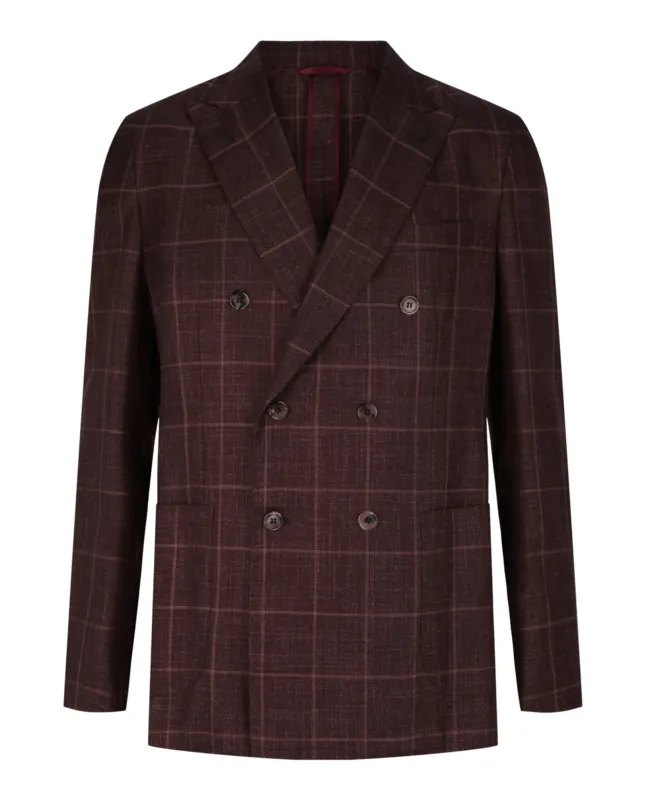 Brioni Plaid Double-Breasted Blazer made by Brioni