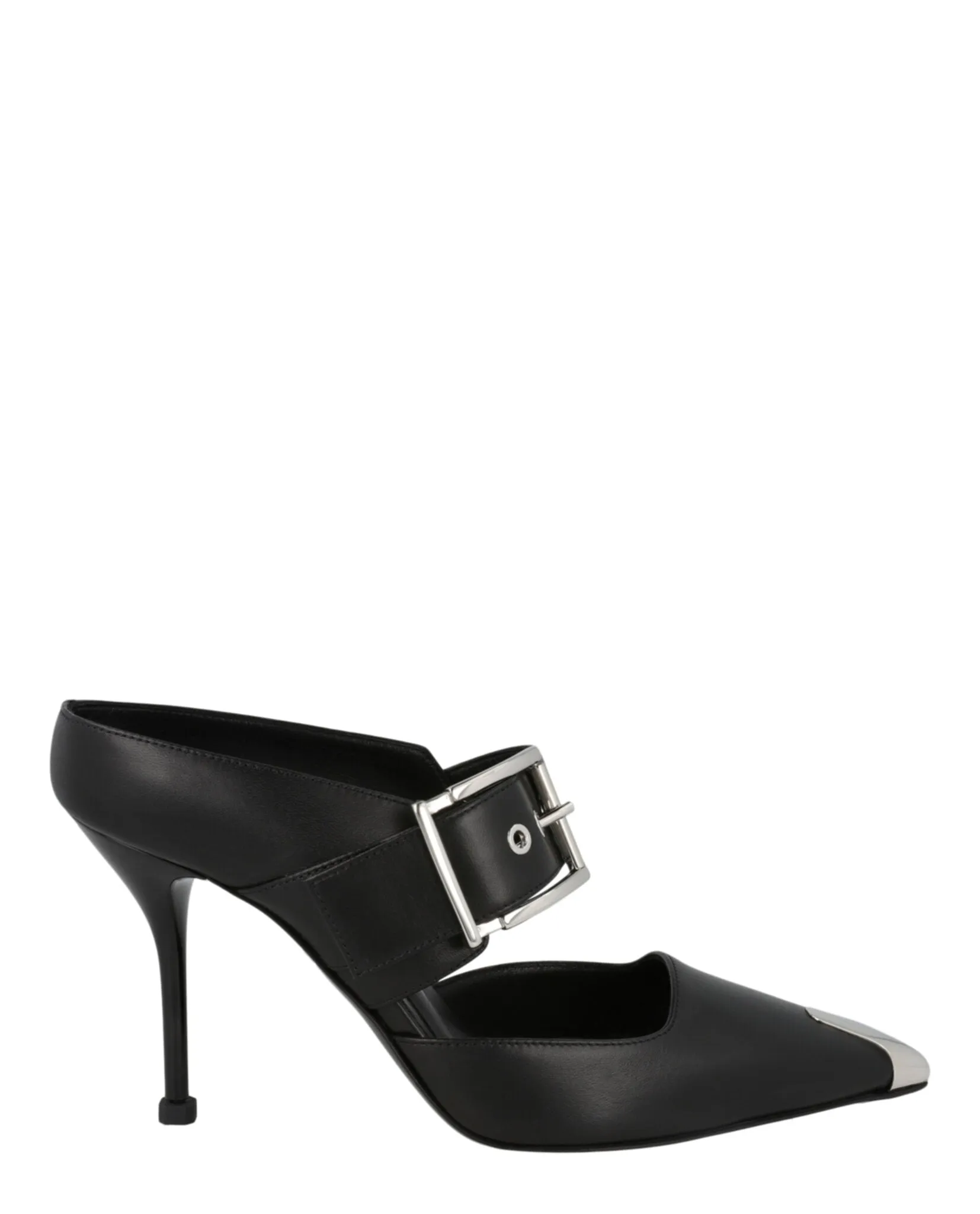 Alexander McQueen Buckle Leather Mules sold by Zulily