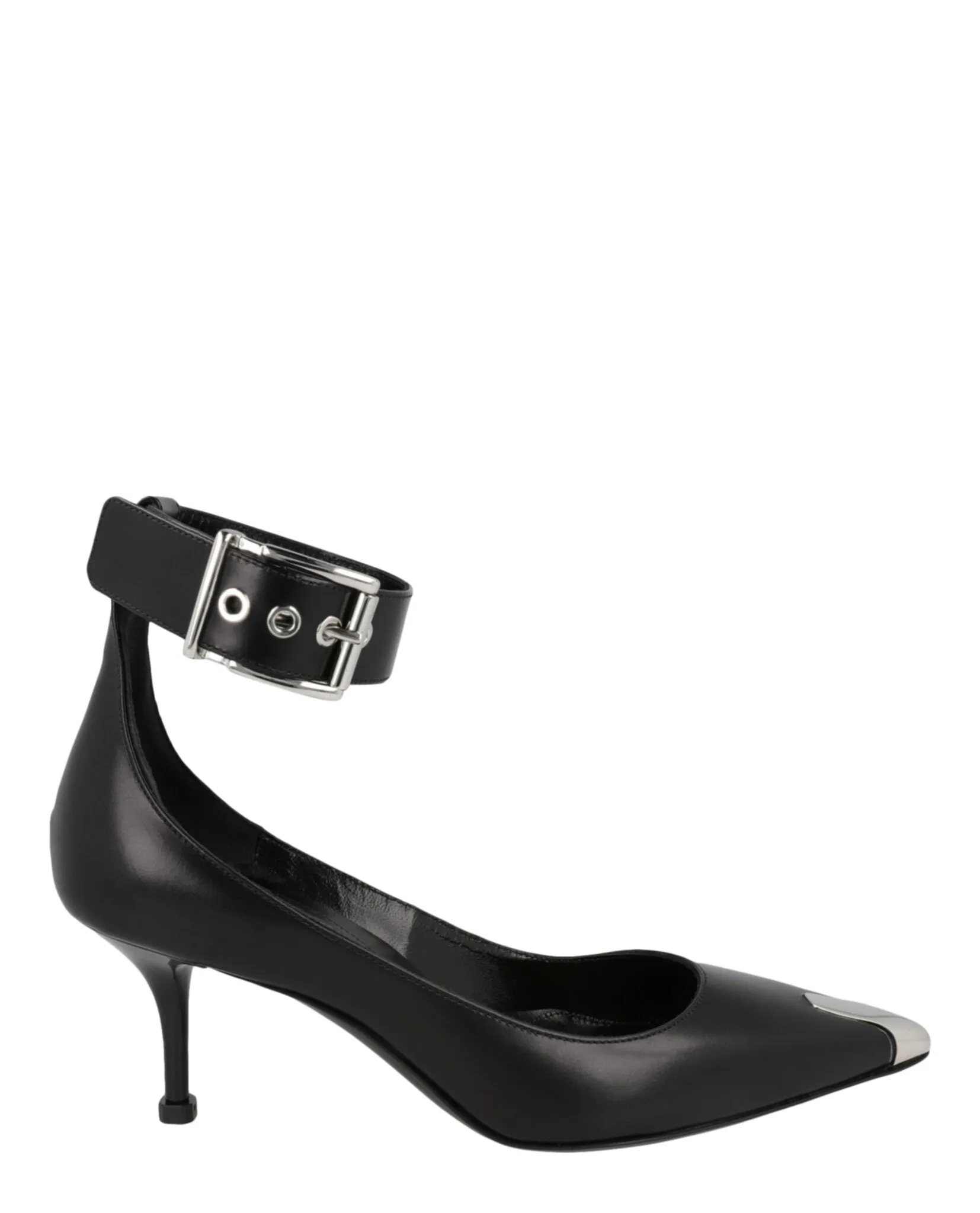 Alexander McQueen Buckle Leather Heels sold by Zulily