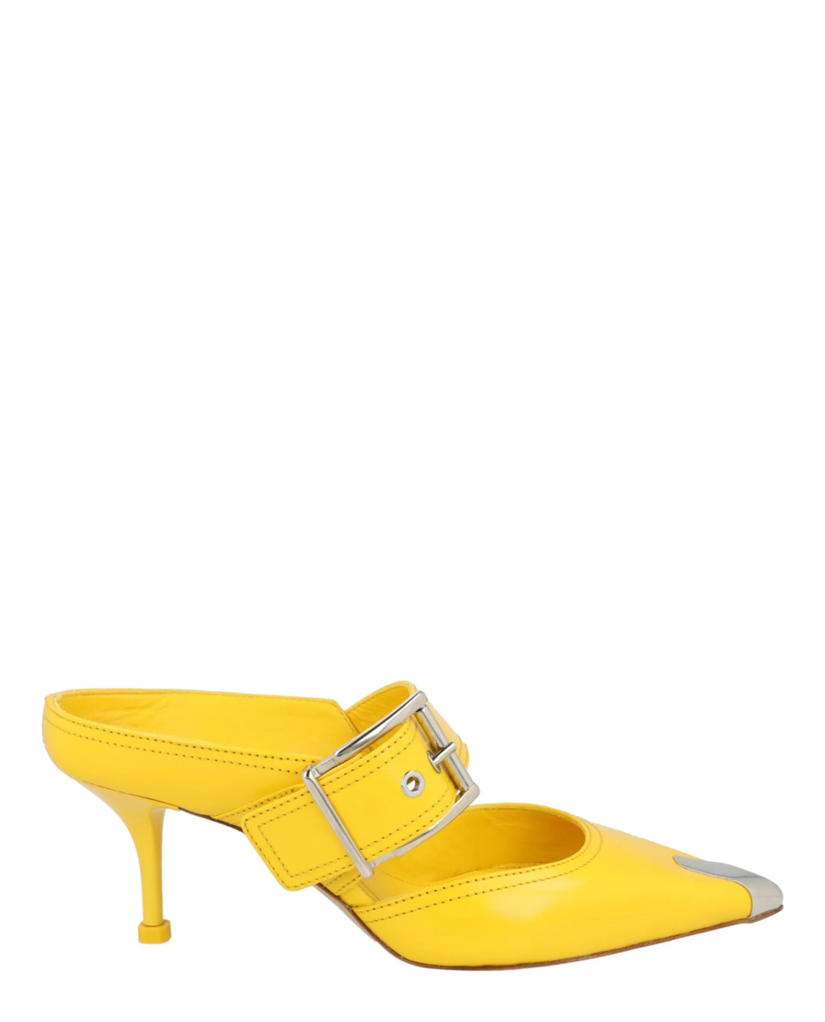 Alexander McQueen Buckle Leather Mules sold by Zulily