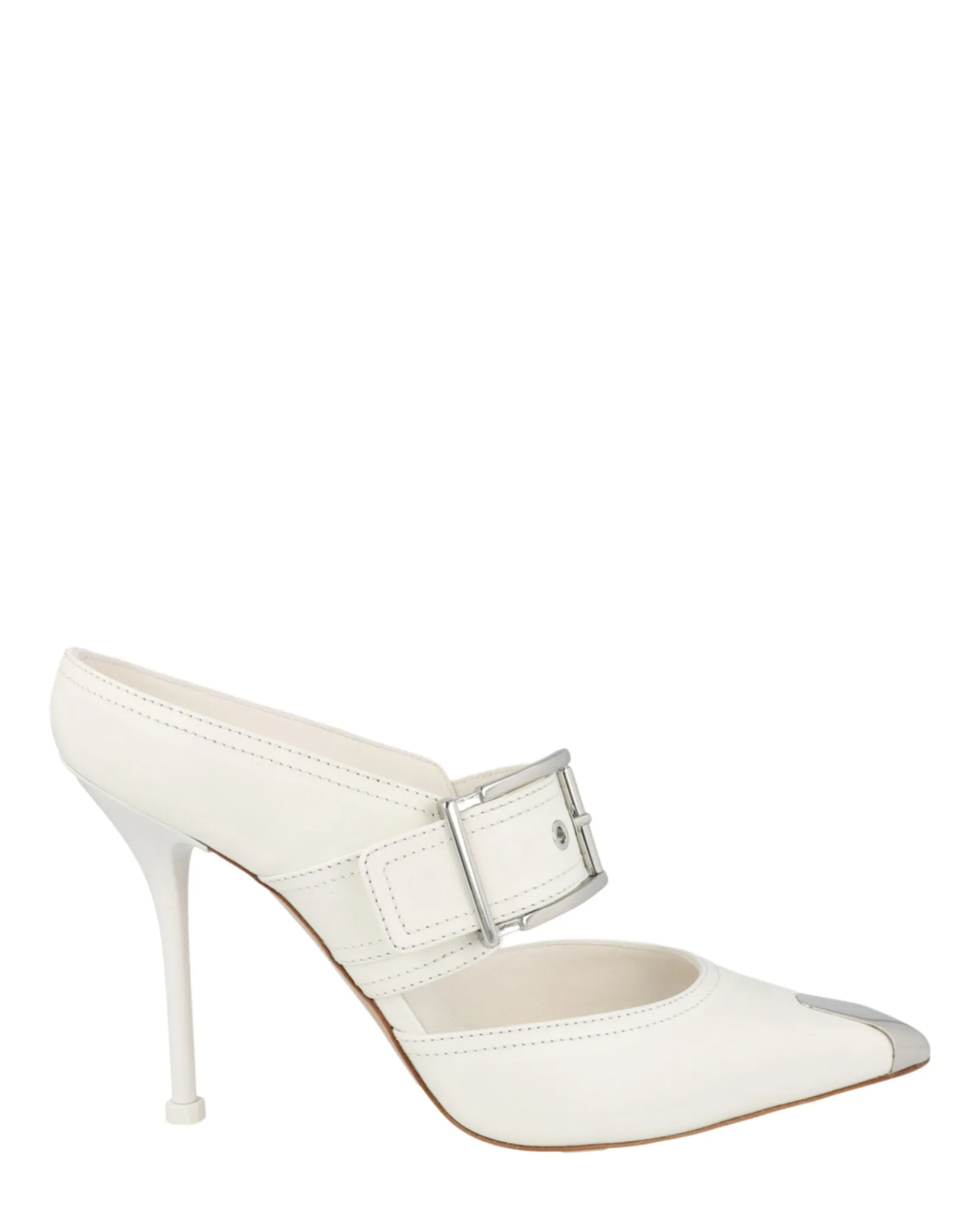 Alexander McQueen Buckle Leather Mules sold by Zulily