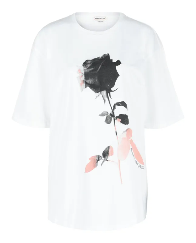Alexander McQueen Rose Print Graphic T-Shirt made by Alexander McQueen